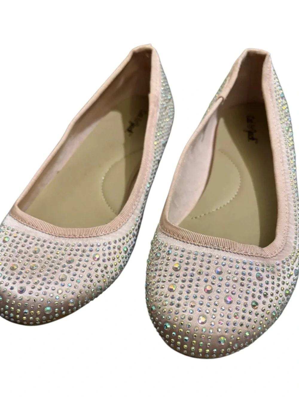 Cat & Jack Blush Pink Jewel-Embellished Ballet Flats